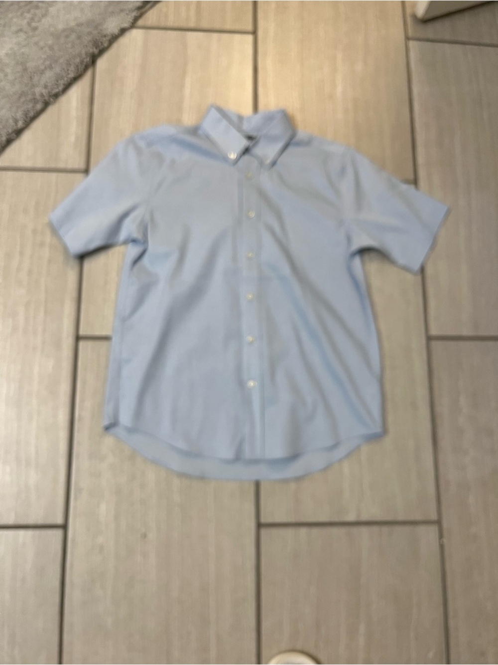 Light Blue Short-Sleeve Button-Down Shirt - Classic kids Shirt